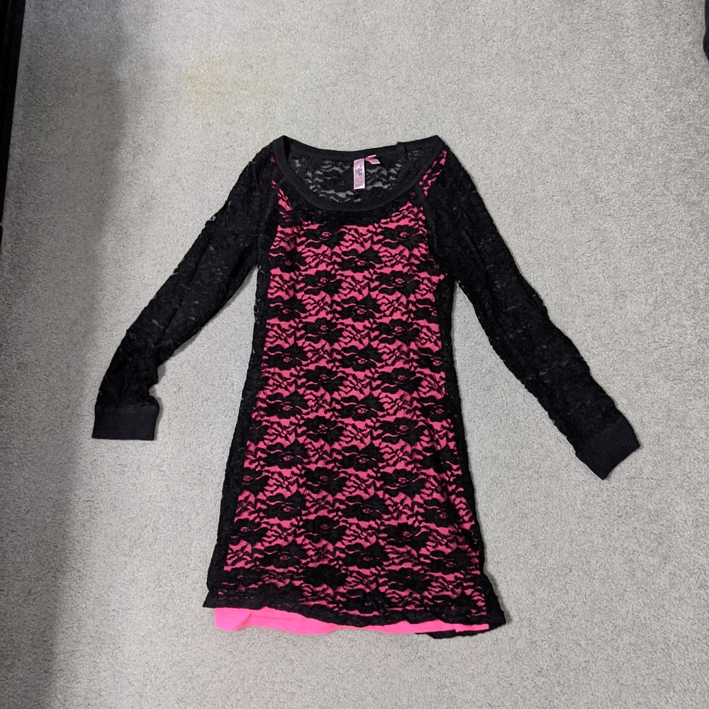 Dolled up 2 piece black lace slip dress (3 for$20)